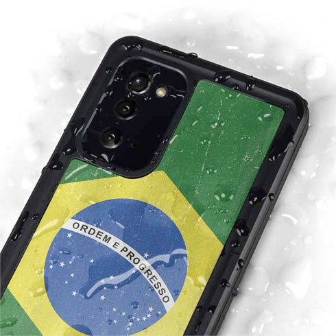 Brazil Flag Distressed Galaxy Note20 5G Waterproof Case
